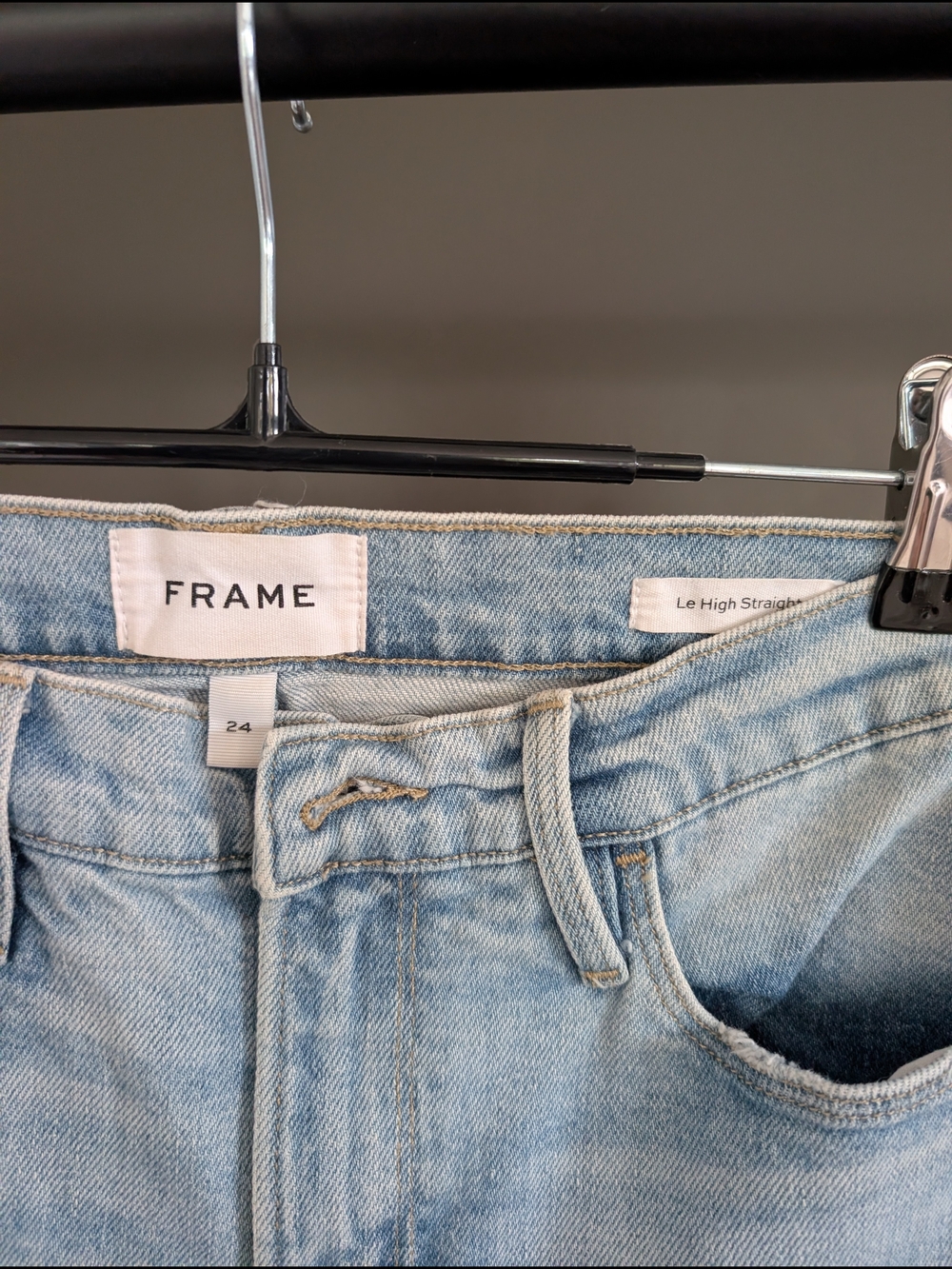 Frame Denim Le High Straight Jeans in Light Blue